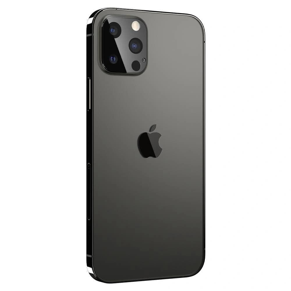 Spigen Apple Gehärtetes Kameraglas Optik Kameraobjektiv iPhone 12 Pro Max Schwarz - 4