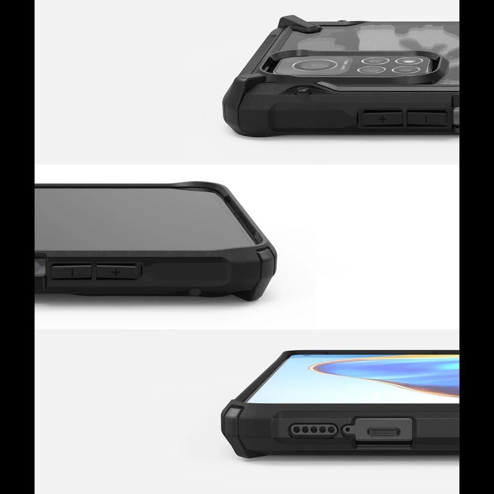 Etui Ringke Fusion-X Xiaomi Mi 10T/Pro Camo (Moro) černá - 5