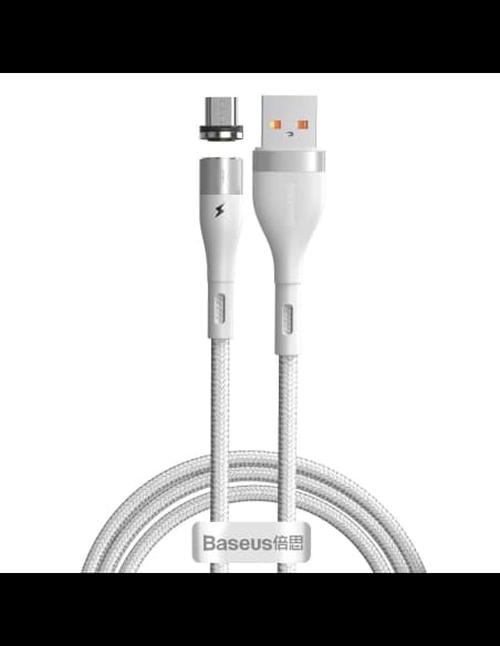 Magnetikus USB - Micro USB Baseus Zinc 2.1A 1m (fehér)
