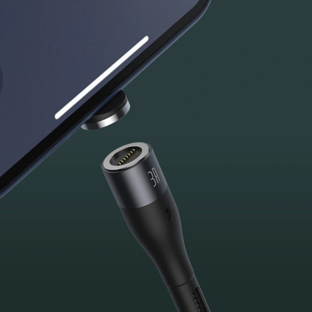 Kabel magnetický USB - Micro USB Baseus Zinc 2.1A 1m (černý) - 6