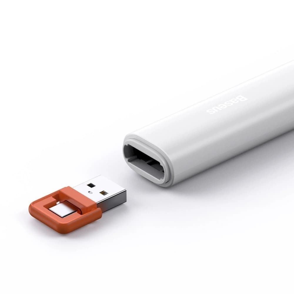 Többfunkciós távirányító Baseus Orange Dot prezentációkhoz, lézermutatóval, elemmel (fehér) - 3