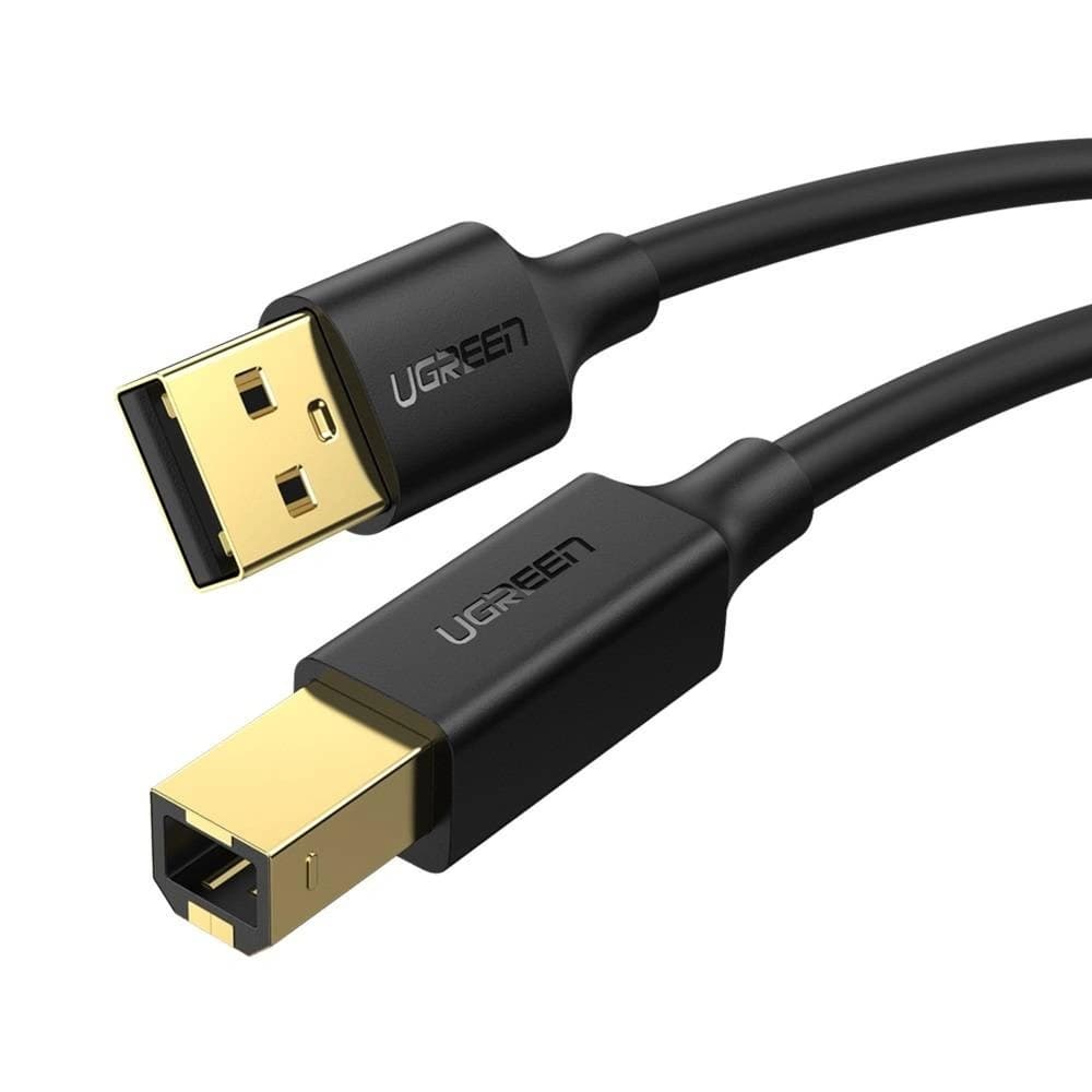 USB 2.0 A-B UGREEN US135 Druckerkabel, vergoldet, 3m (schwarz) - 2