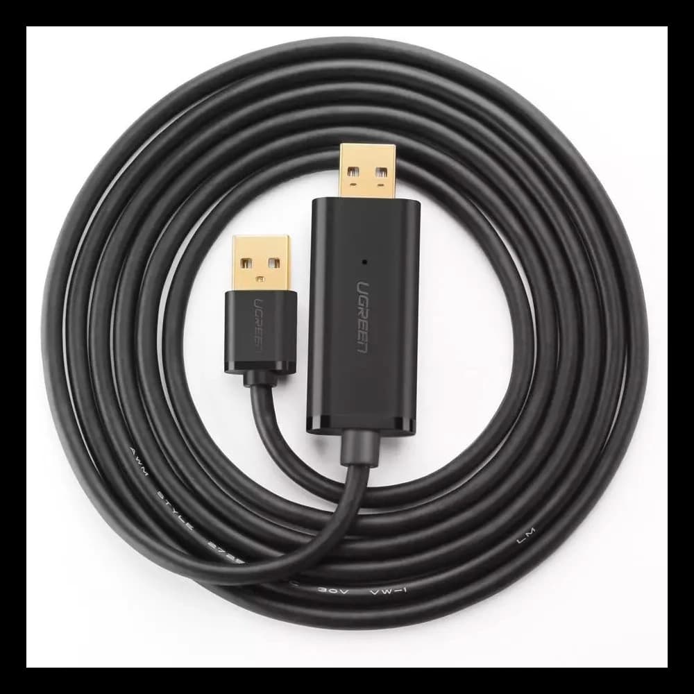 UGREEN US166 USB cable A-A for data transfer, 2m (black) - 2