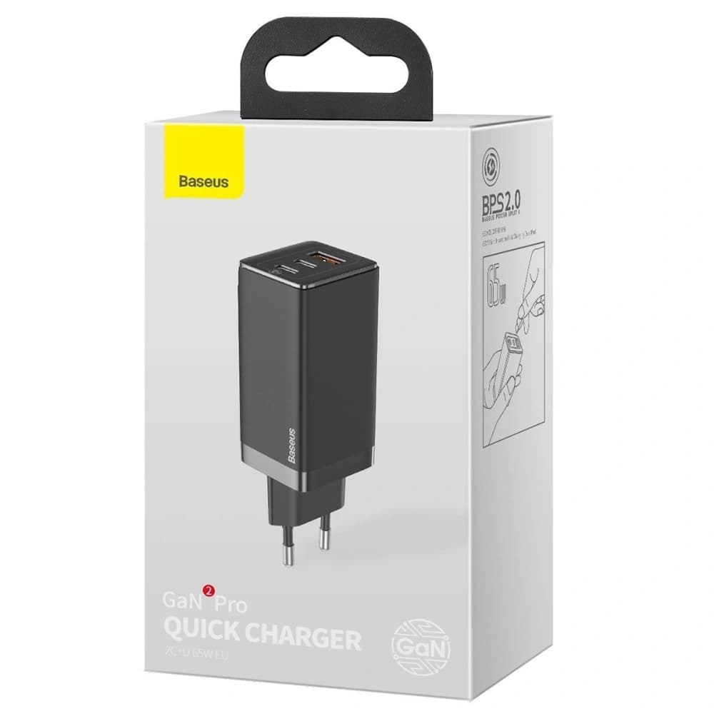Baseus GaN Pro Quick Travel Charger C+C+A 65W EU Black - 11