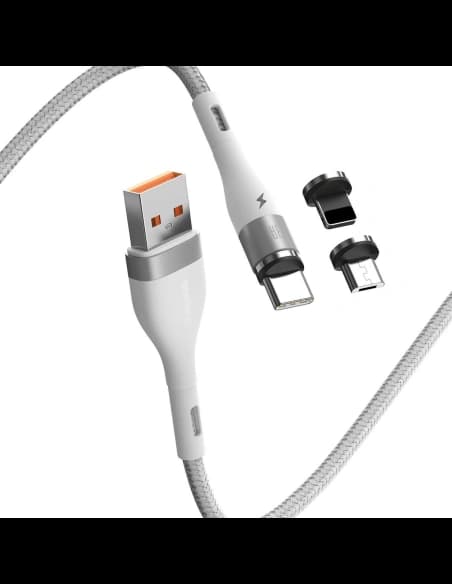 Baseus USB-Kabel Fast 4in1 USB zu USB-C / Lightning / Micro 3A 1m (weiß)