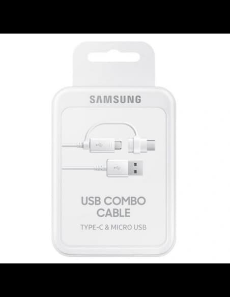 Cablul Samsung EP-DG930DW microUSB + USB-C alb/white
