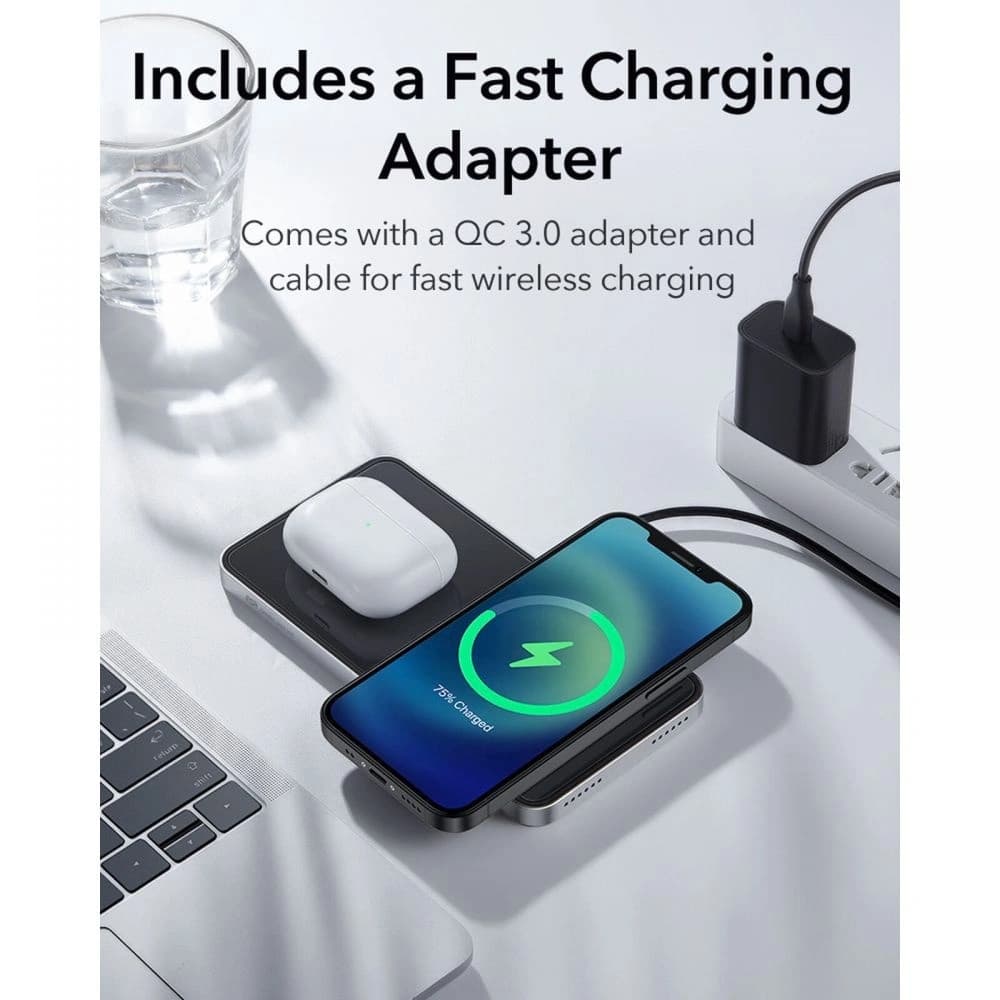 Încărcător wireless ESR HaloLock 2în1 Magnetic MagSafe Wireless Charger Negru - 3