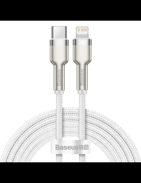 Kabel USB-C la Lightning Baseus Cafule, PD, 20W, 2m (alb)