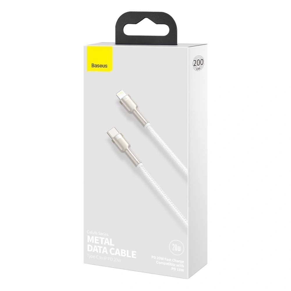 USB-C to Lightning kábel Baseus Cafule, PD, 20W, 2m (fehér) - 7