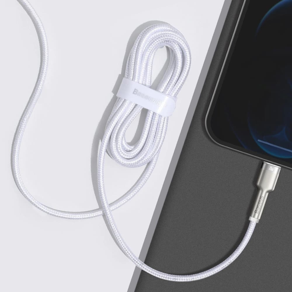 USB-C to Lightning kábel Baseus Cafule, PD, 20W, 2m (fehér) - 10