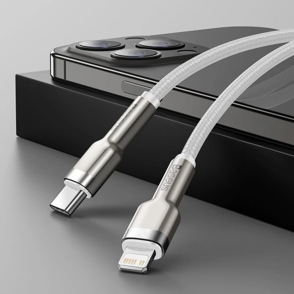 USB-C to Lightning kábel Baseus Cafule, PD, 20W, 2m (fehér) - 11