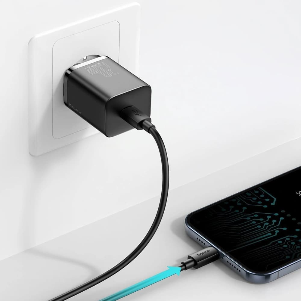 Ładowarka sieciowa Baseus Super Si Quick Charger 1C 20W z przewodem USB-C do Lightning 1m (czarna) - 8