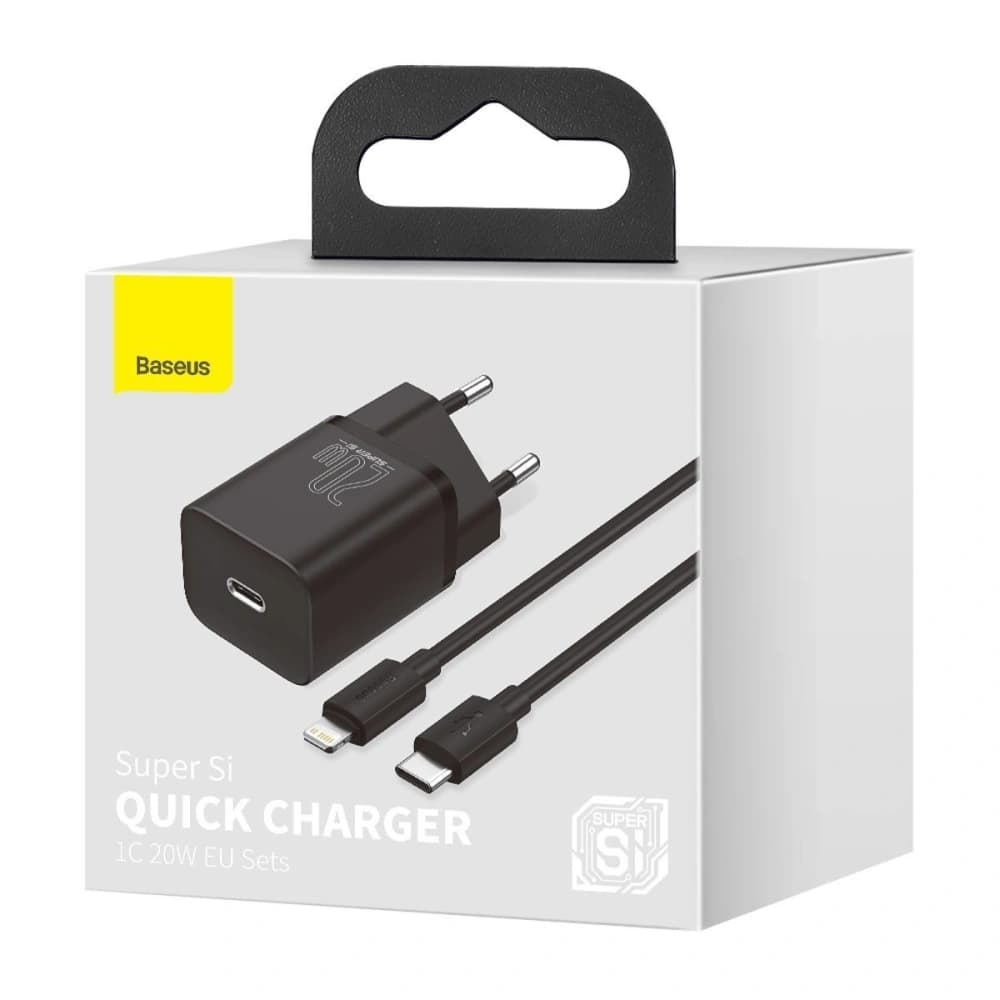 Ładowarka sieciowa Baseus Super Si Quick Charger 1C 20W z przewodem USB-C do Lightning 1m (czarna) - 10