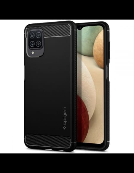 Etui Spigen Rugged Armor Samsung Galaxy A12 Matt Fekete
