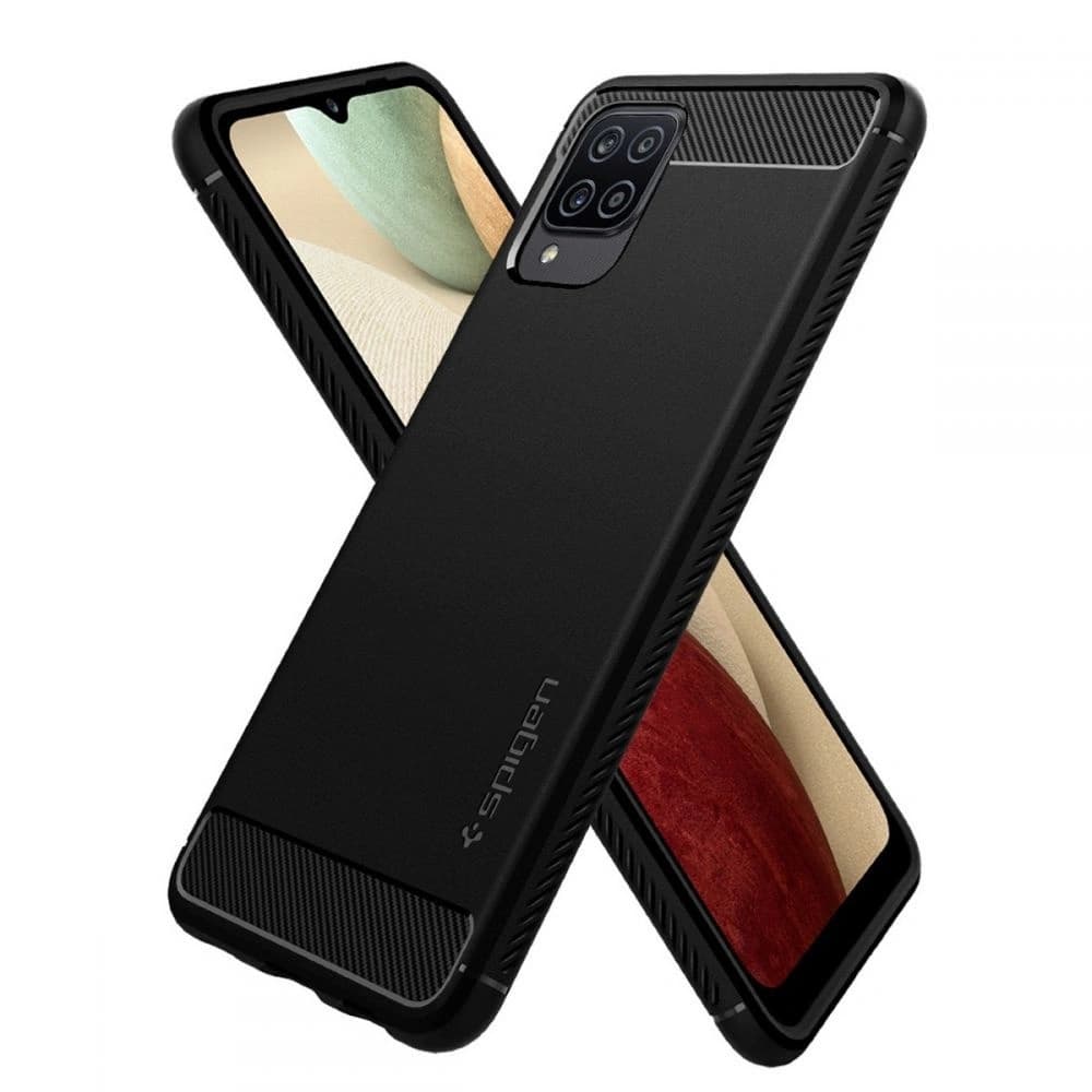 Spigen Samsung Gehäuse Rugged Armor Galaxy A12 Mattschwarz - 2