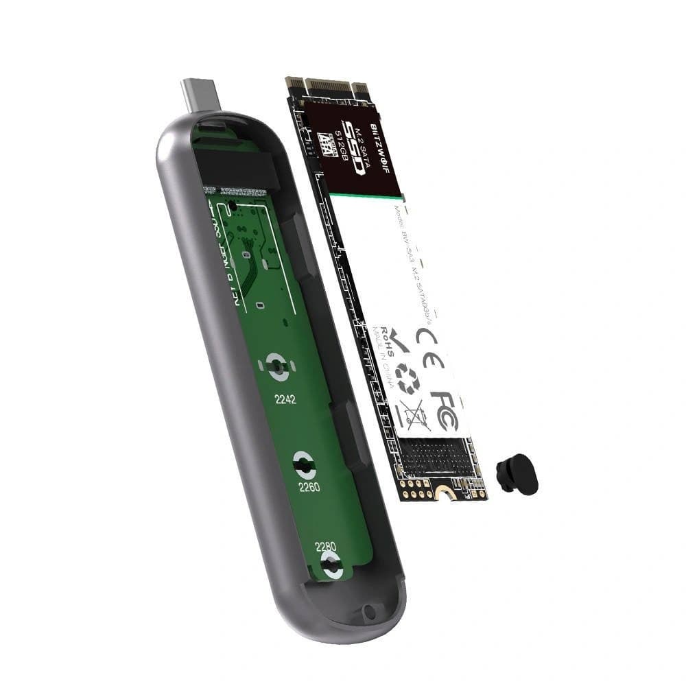 Obal disku SATA M.2 SSD BlitzWolf BW-SSDE5 B-key, 5Gbps, USB-A - 3
