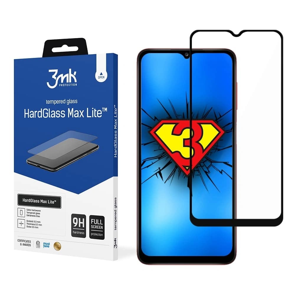 Tvrzené sklo 3MK HardGlass Max Lite Samsung Galaxy A02s černé - 1