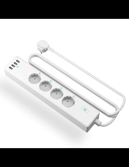 Inteligentní napájecí lišta WiFi Meross MSS425F, 4 zásuvky + 4x USB