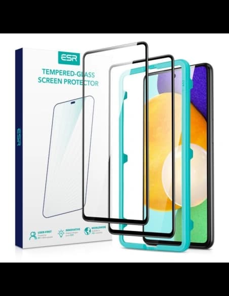 ESR Samsung Gehärtetes Glas Screen Shield 3D Galaxy A52/A52s Schwarz [2 PACK]