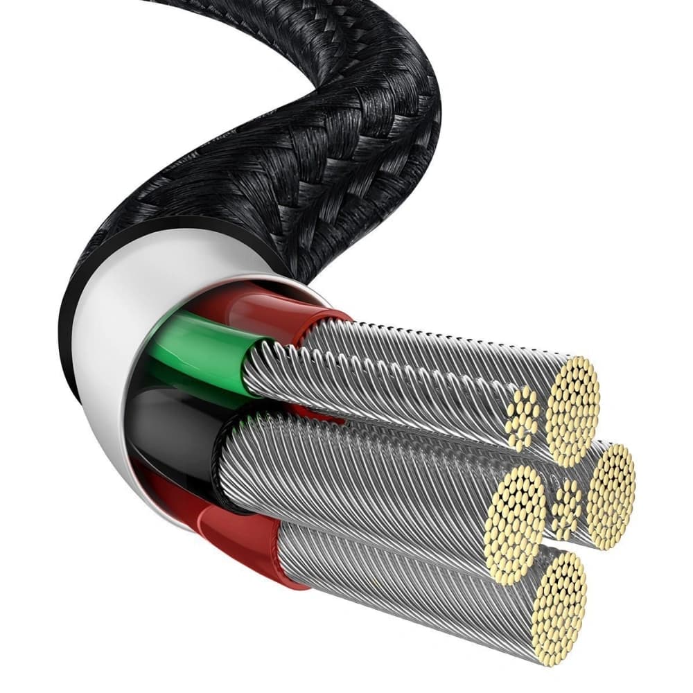 Baseus USB-zu-USB-C-Kabel Wassertropfenförmig, LED, 66W, 6A, 2m (schwarz) - 6