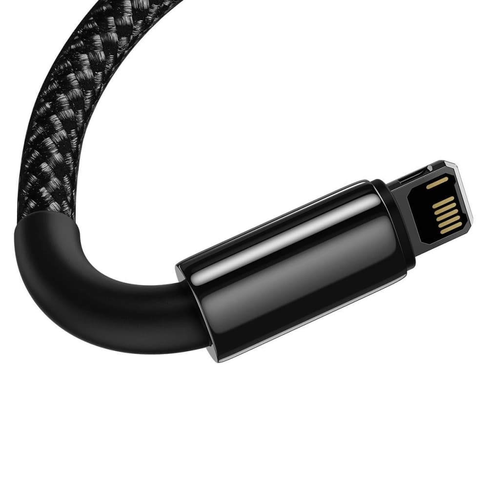 Cablul USB la Lightning Baseus Tungsten Gold, 2.4A, 2m (negru) - 7