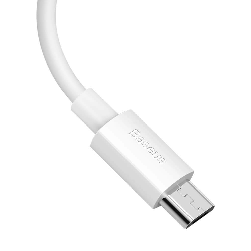 Baseus 1.5m Micro-USB-auf-USB-Kabel Simple Wisdom, 2,1A, (weiß) 2Stk. - 6