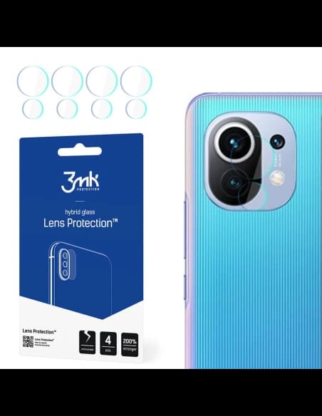 3MK Xiaomi Hybridglas für Kameraobjektiv Objektivschutz Mi 11 5G [4 PACK]