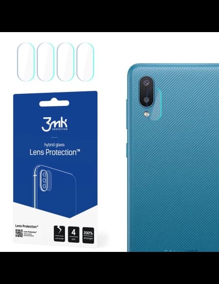 3MK Samsung Hybridglas für Kameraobjektiv Objektivschutz Galaxy M02 [4 PACK]