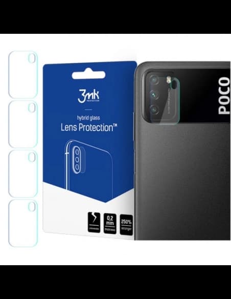 Hibrid üveg fényképezőgép objektívhez 3MK Lencsevédő Pocophone M3 [4 PACK]