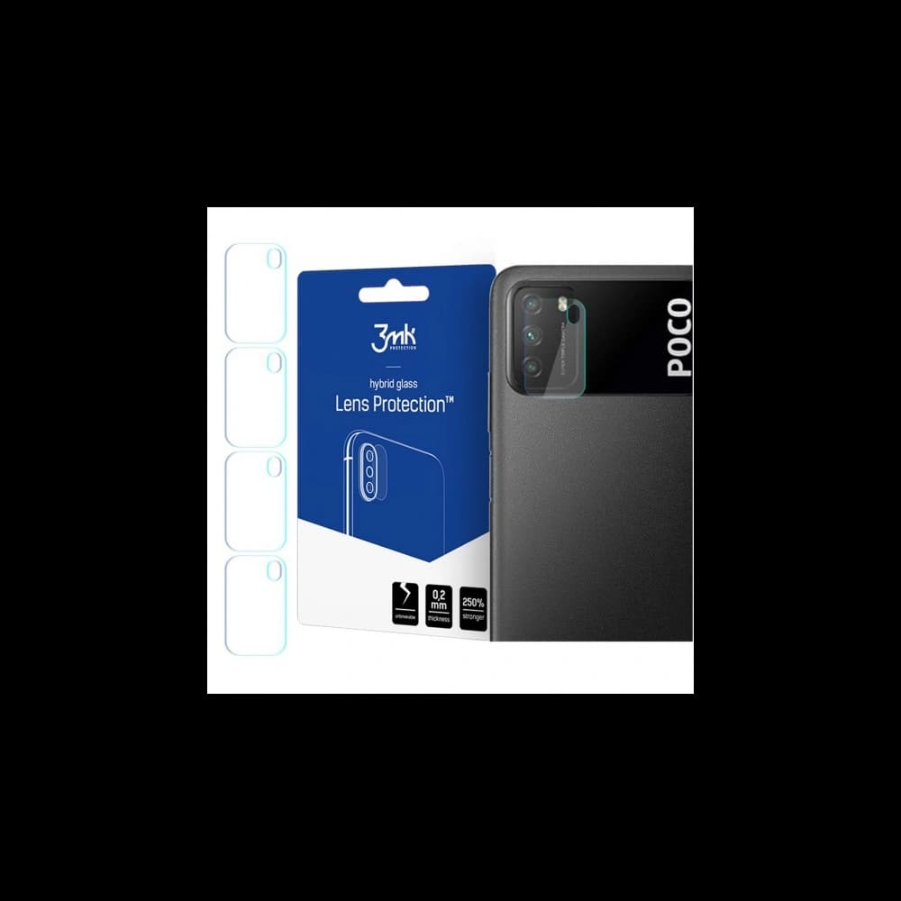 Sticlă hibridă pentru obiectivul aparatului 3MK Protecție Lentă Pocophone M3 [4 PACHET] - 1
