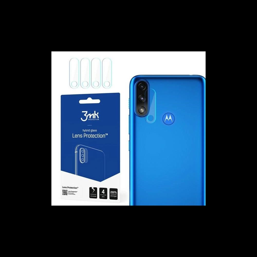 3MK Hybridglas für Kameraobjektiv Objektivschutz Motorola Moto E7 Power [4 PACK] - 1