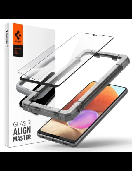 Spigen Samsung Gehärtetes Glas GLAS.tR AlignMaster Galaxy A32 LTE/4G Schwarz