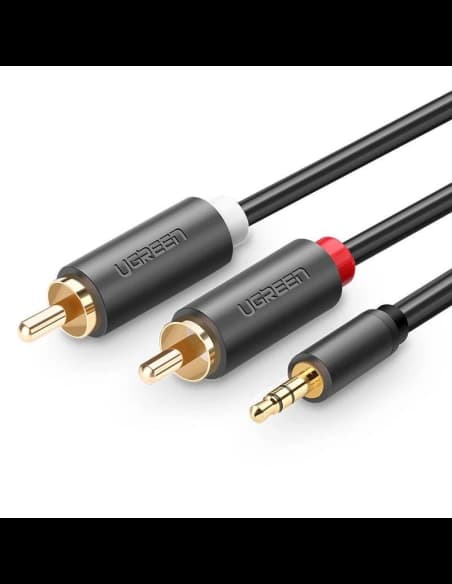 UGREEN AV102 2x RCA cable (Cinch) jack 3.5 mm 3m (black)