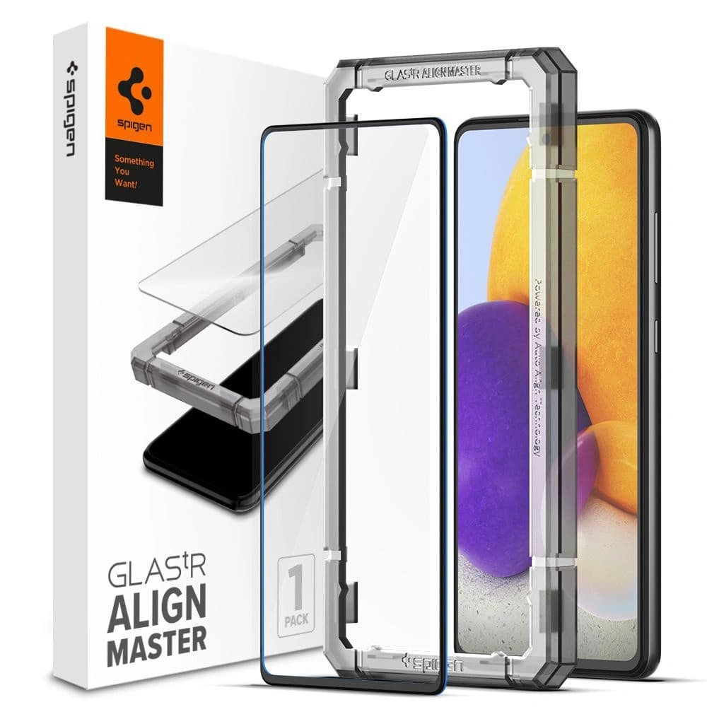 Edzett üveg Spigen GLAS.tR AlignMaster Samsung Galaxy A72 Fekete - 1