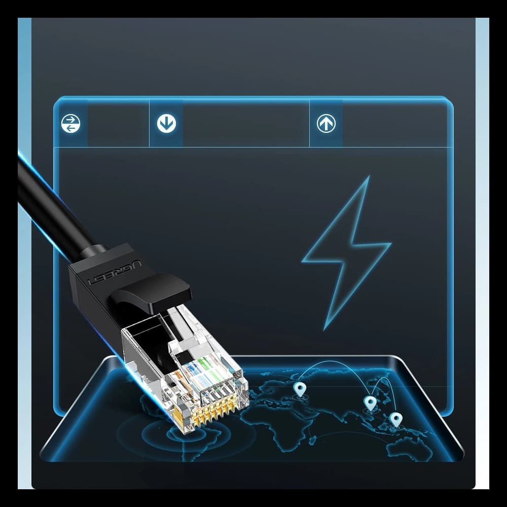 UGREEN internetkábel Ethernet patchcord RJ45 Cat 6 UTP 1000Mbps 20m fekete (20166) - 4