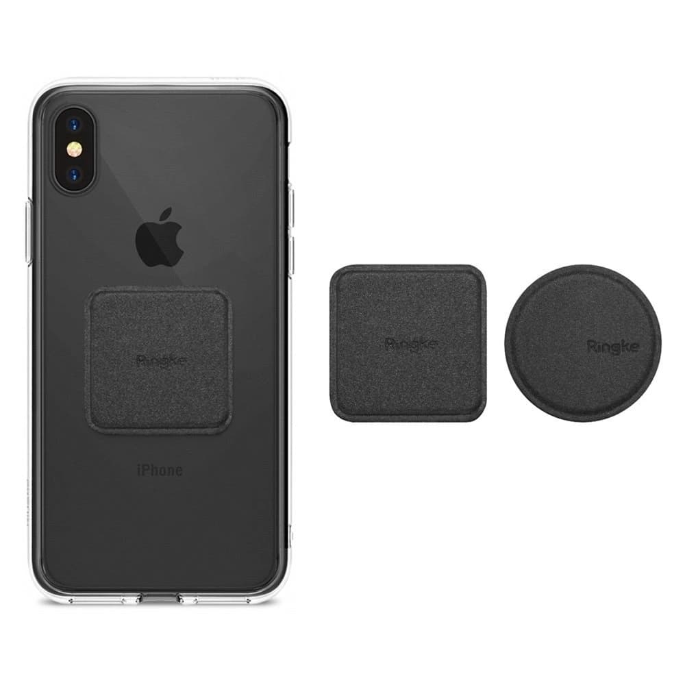 Plăci din PU Leather Metal pentru suportul magnetic Ringke Negru - 1