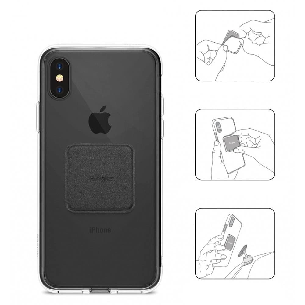 Plăci din PU Leather Metal pentru suportul magnetic Ringke Negru - 4