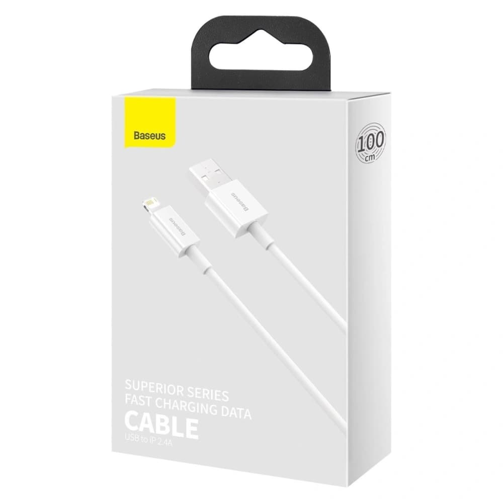 Cablu USB pentru Lightning Baseus Superior Series, 2.4A, 1m (alb) - 10