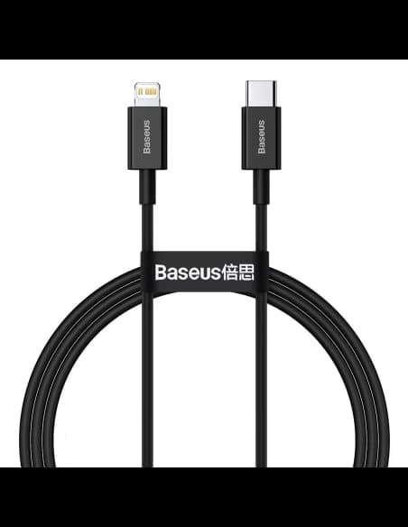 Cablu USB-C la Lightning Baseus Superior Series, 20W, PD, 1m (negru)