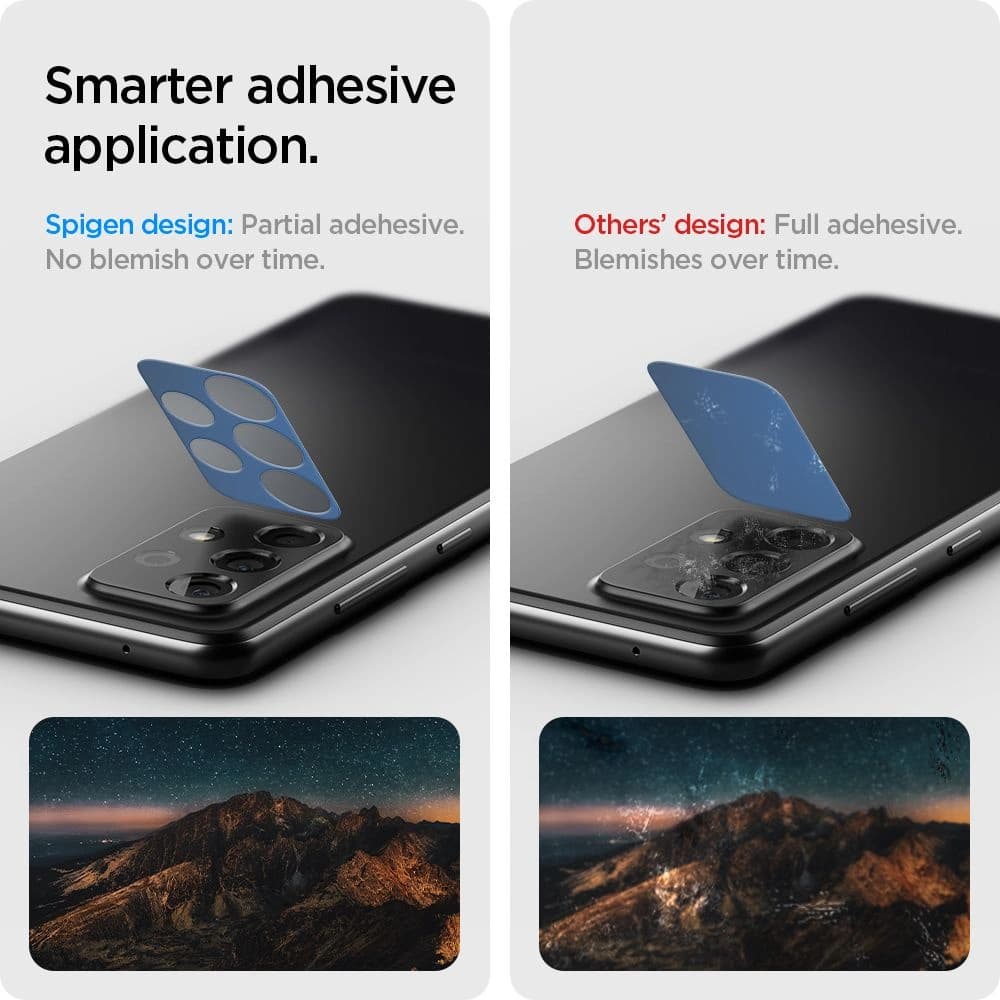 Edzett üveg Spigen Optik fényképezőgép lencséhez Samsung Galaxy A72 Fekete - 5