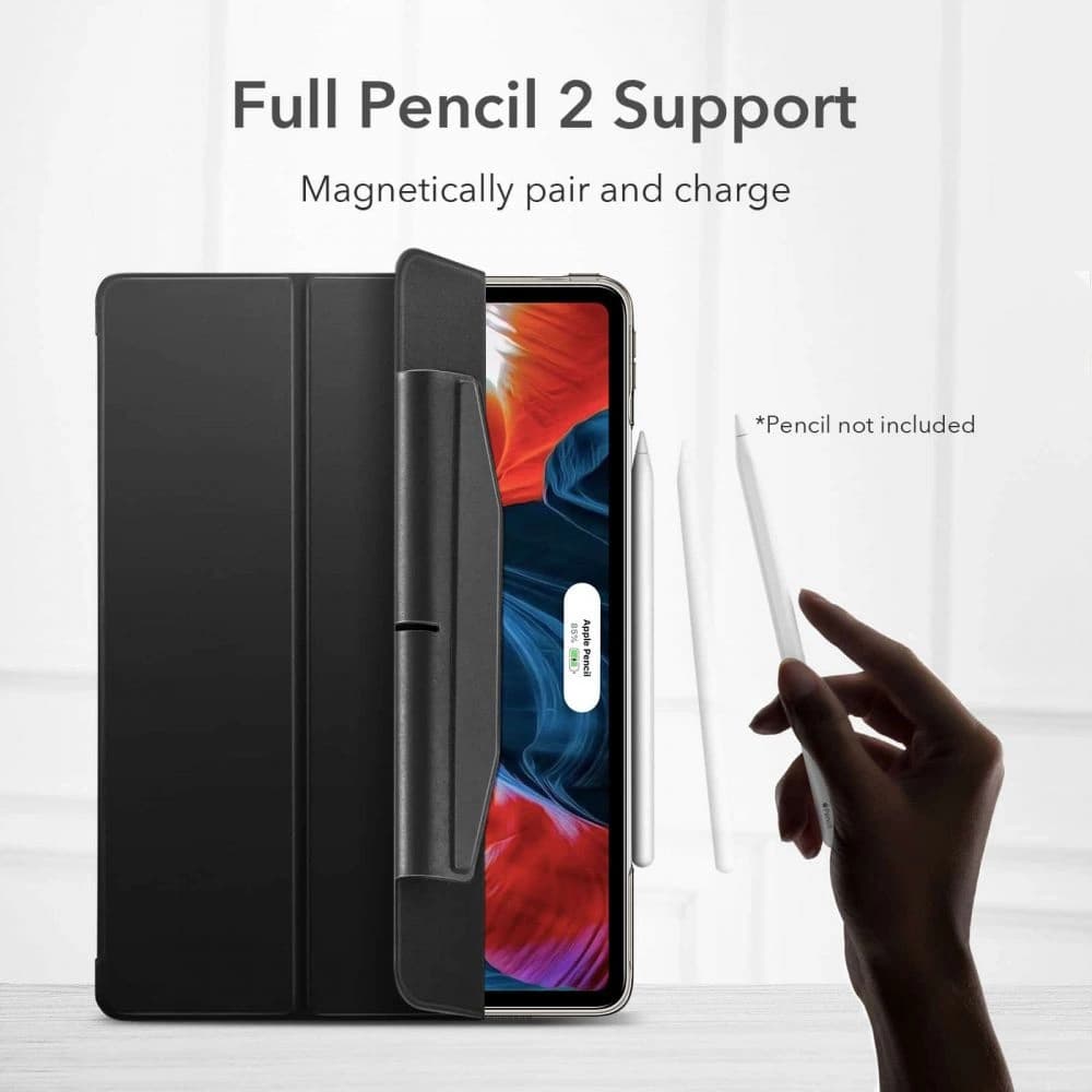 ESR Apple Tasche Ascend Trifold iPad Pro 12.9 2021 (5. Generation) Grau + gehärtetes Glas - 5