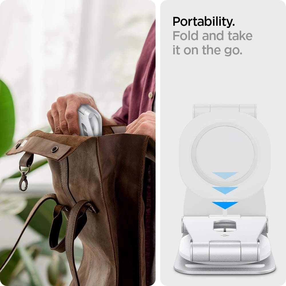 Podstawka pentru încărcător Spigen Magfit S Apple MagSafe Charger Stand Alb - 6