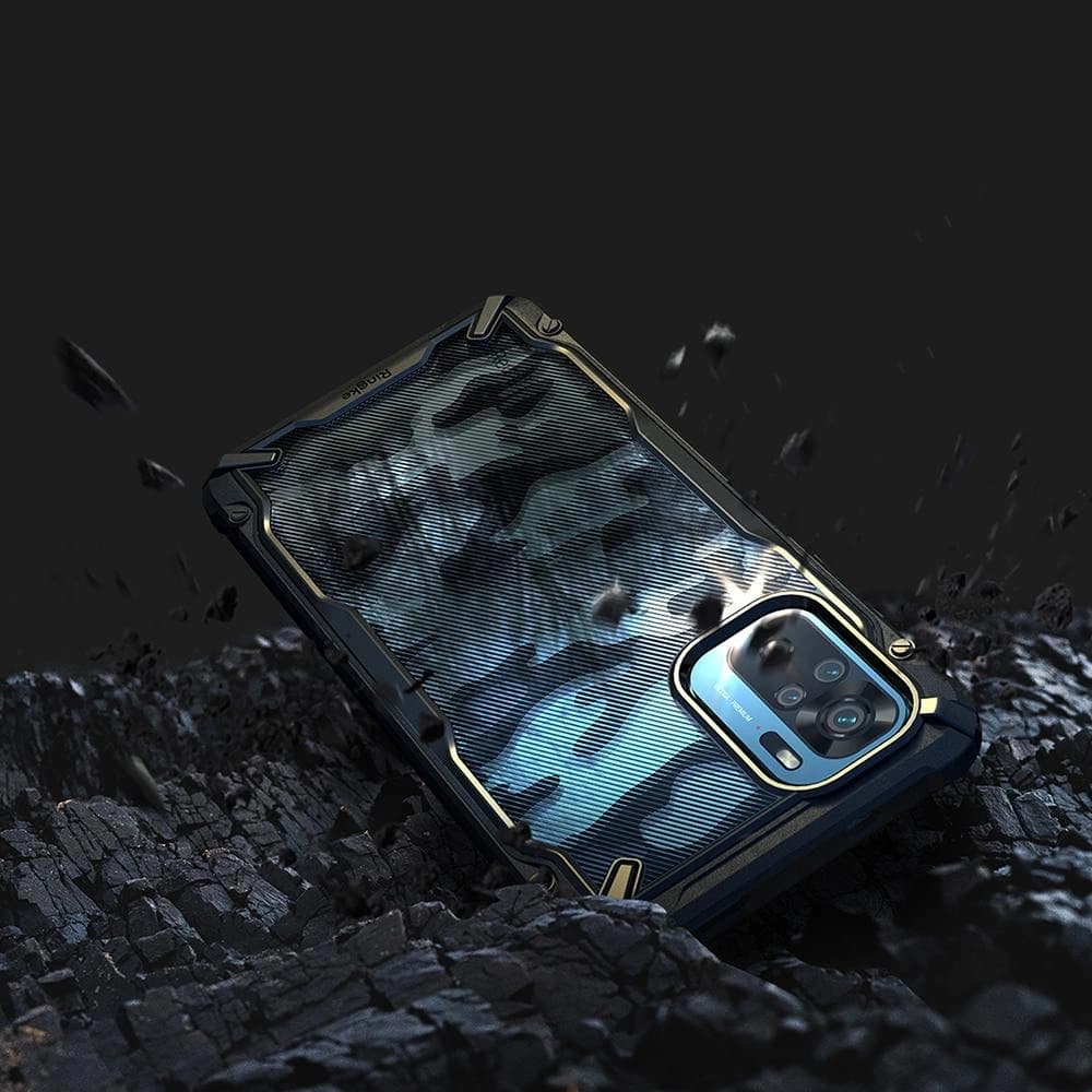 Ringke Tasche Fusion-X Design Redmi Note 10/10S Camo (Moro) Schwarz - 5