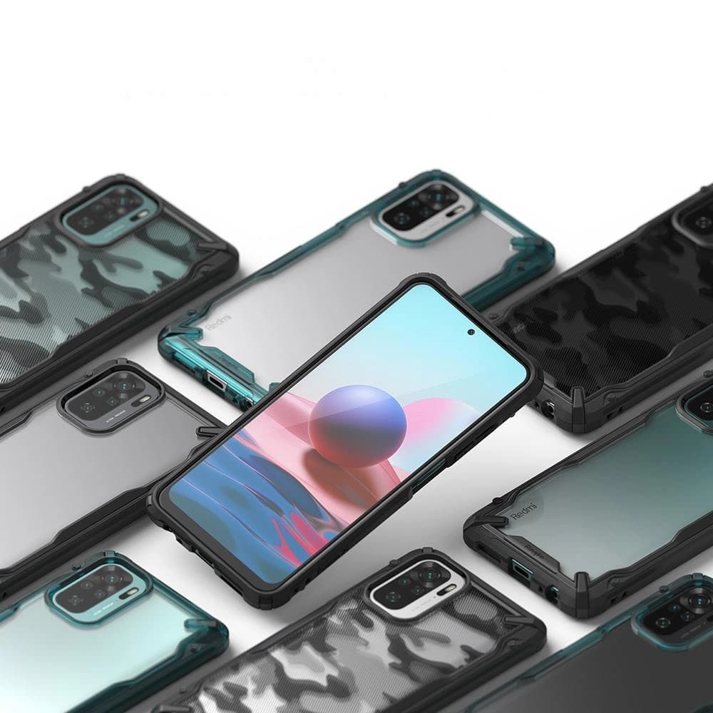 Ringke Tasche Fusion-X Design Redmi Note 10/10S Camo (Moro) Schwarz - 6