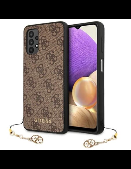 Guess Samsung Gehäuse GUHCA325GF4GBR Galaxy A32 LTE braun/braun Hartschalengehäuse 4G Charms Collection