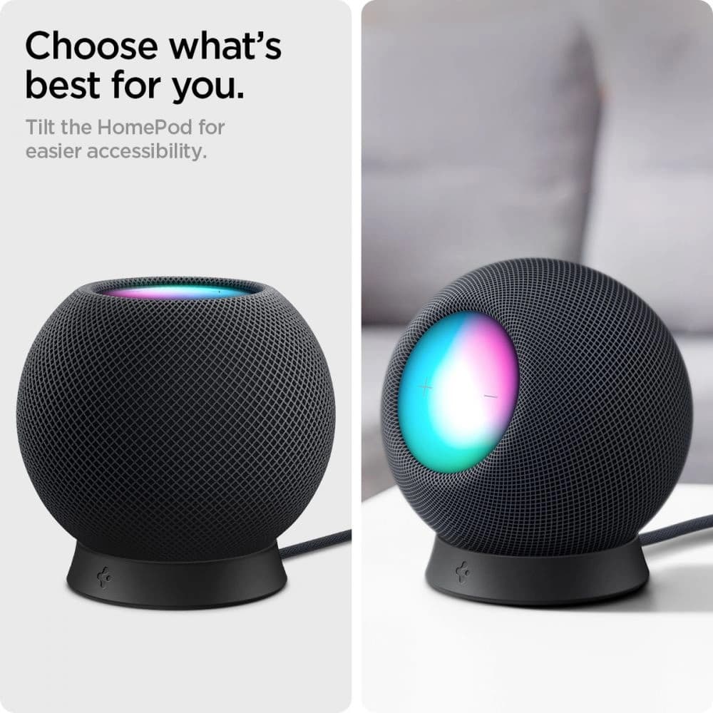 Spigen Apple Ständer Silikon Fit HomePod mini Ständer Schwarz - 6