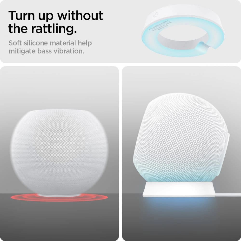 Spigen Silicone Fit Apple Homepod Mini Stand White - 9
