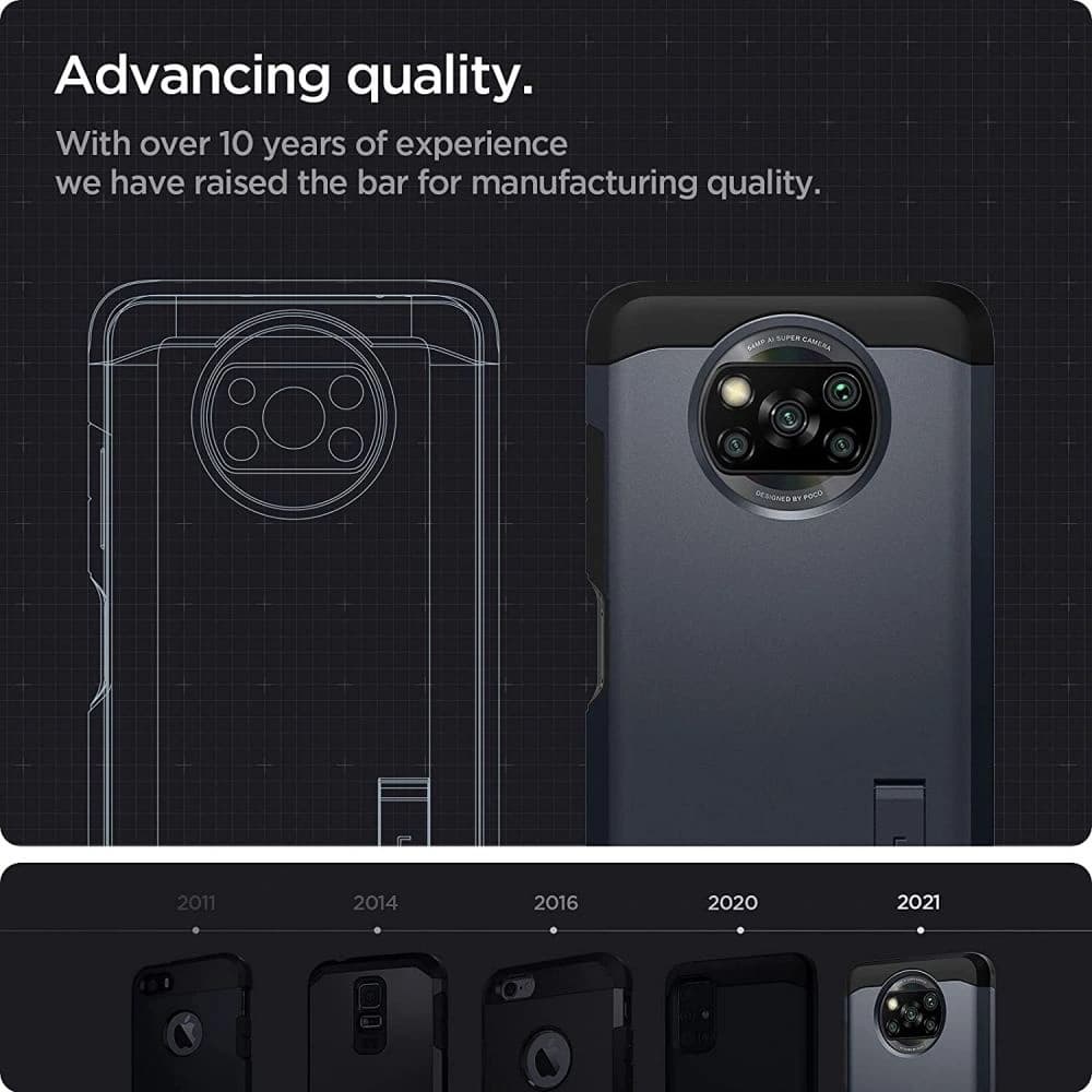 Etui Spigen Tough Armor Pocophone X3 Pro/X3 NFC Fém Slate - 7