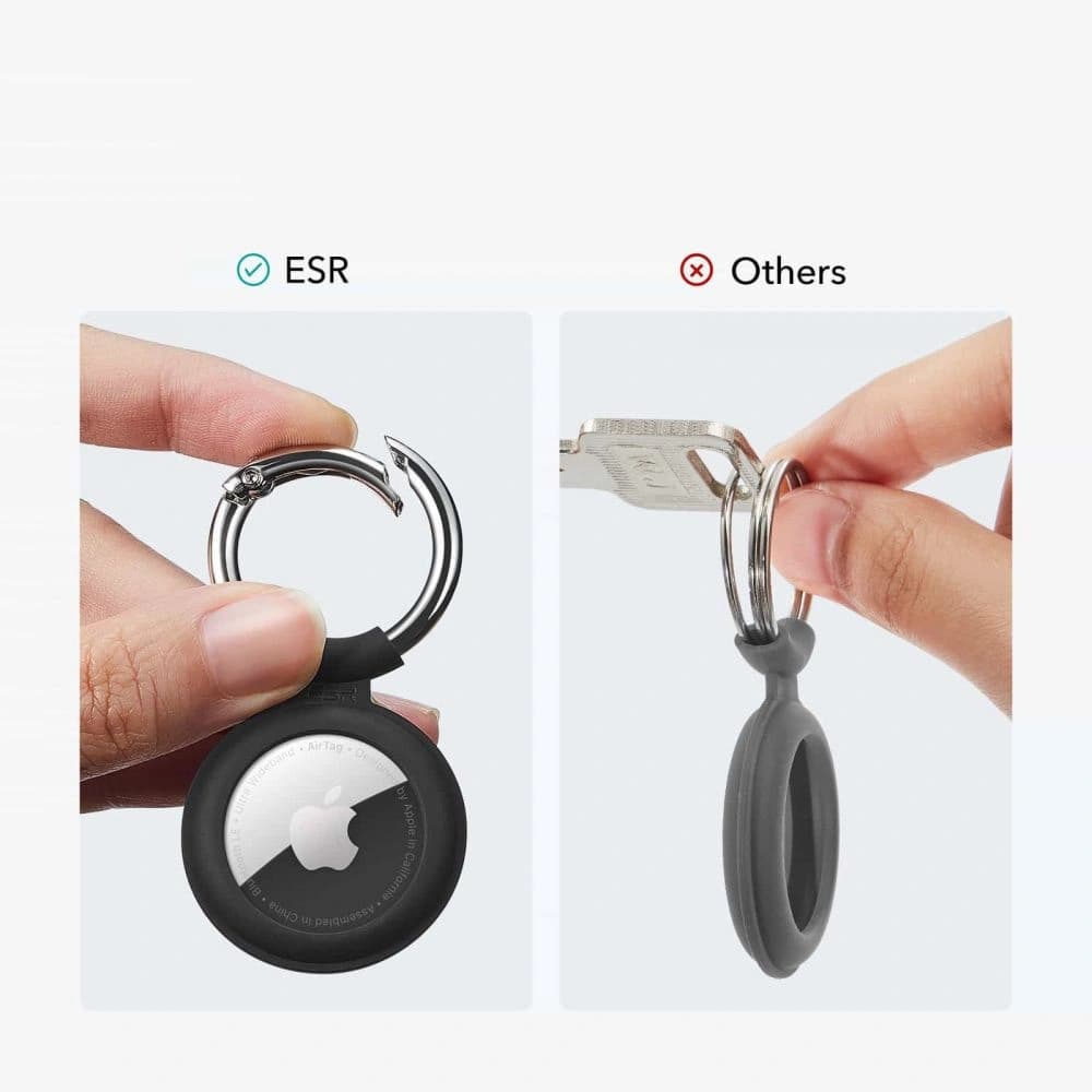 ESR Apple Silikonhülle Cloud AirTag Rot & Schwarz - 6