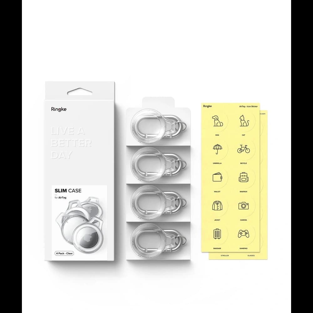 Etui Ringke Slim Apple AirTag Clear [4 PACK] - 13